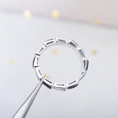 [Panda Jewelry]SERPENTI RING SILVER  DIAMOND BLACK MOP 3MM