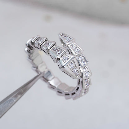 [Panda Jewelry]SERPENTI RING SILVER DIAMOND PAVED 4MM