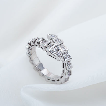 [Panda Jewelry]SERPENTI RING SILVER DIAMOND PAVED 4MM