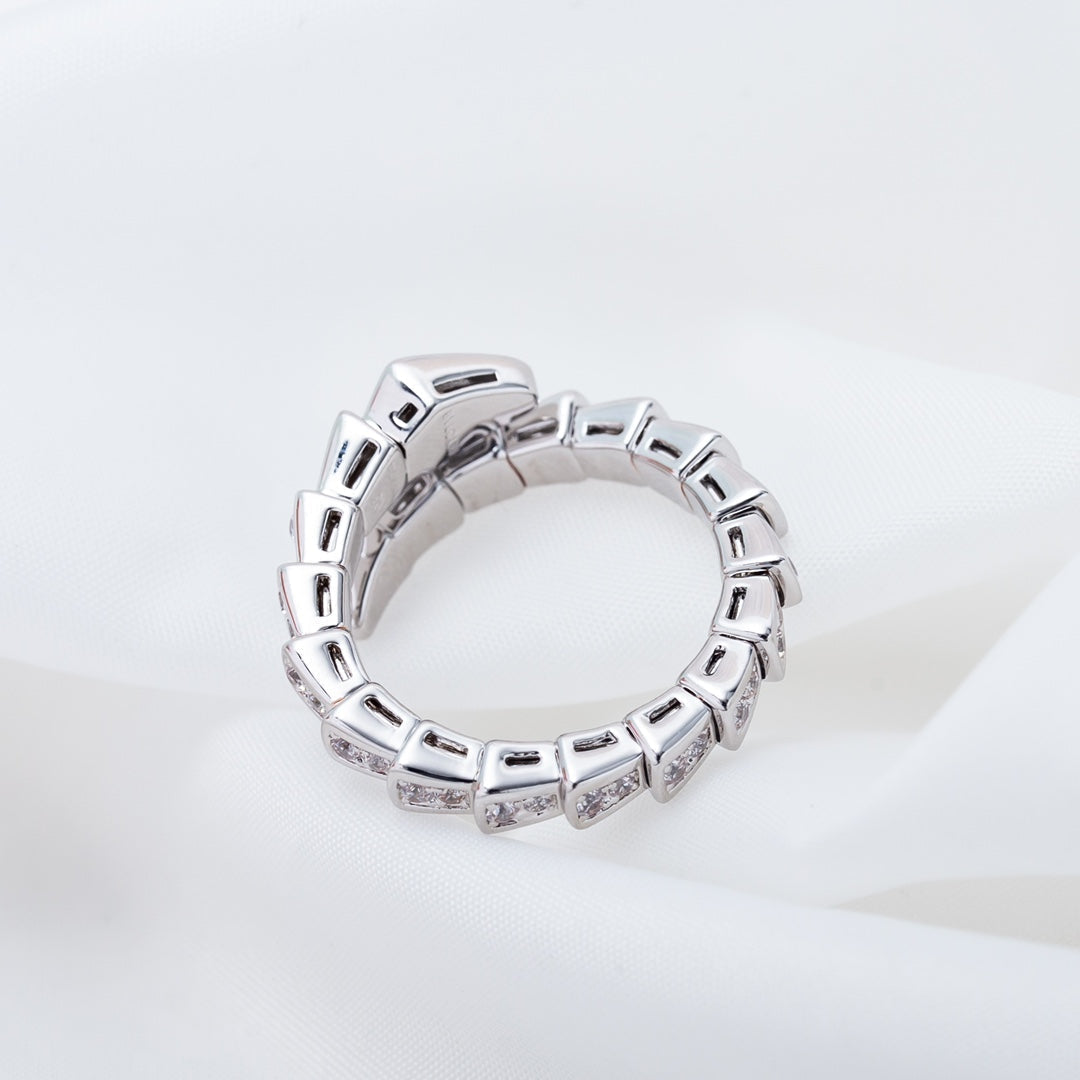 [Panda Jewelry]SERPENTI RING SILVER DIAMOND PAVED 4MM