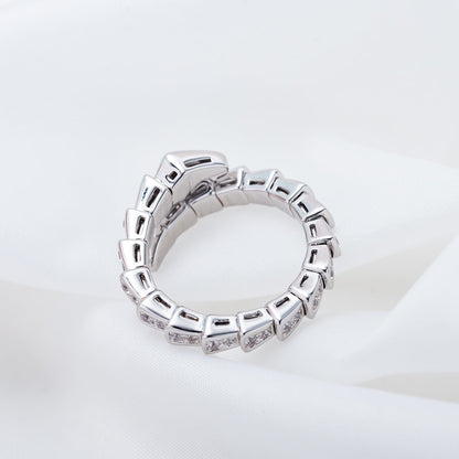 [Panda Jewelry]SERPENTI RING SILVER DIAMOND PAVED 4MM