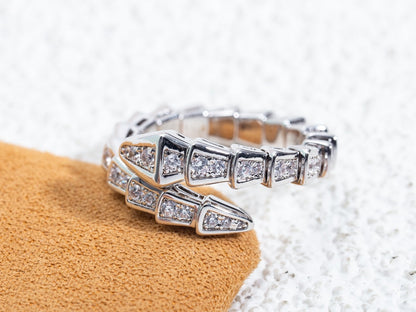 [Panda Jewelry]SERPENTI RING SILVER DIAMOND PAVED 4MM