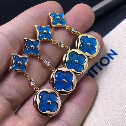 [Panda Jewelry]STAR AND SUN AGATE DIAMOND EARRINGS