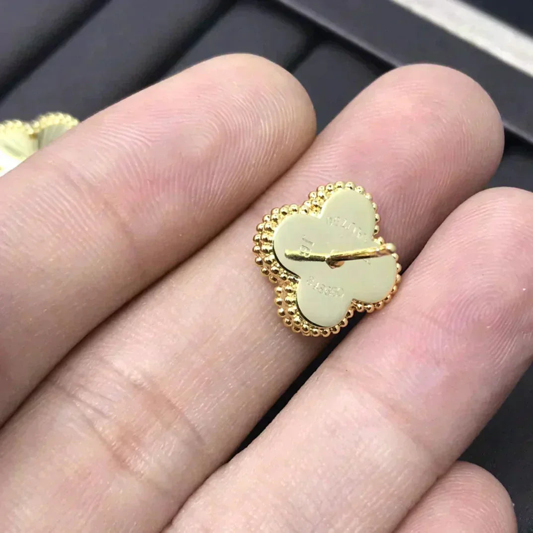 [Panda Jewelry]CLOVER MINI 9.5MM LASER EARRINGS