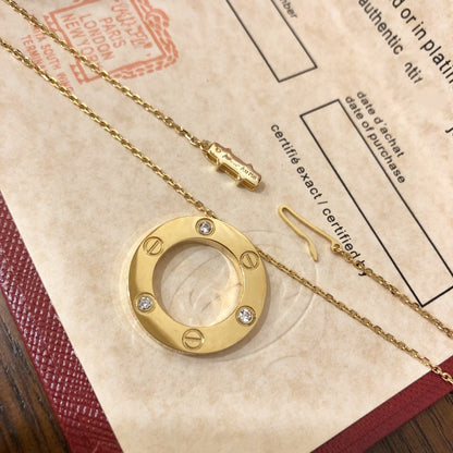 [Panda Jewelry]LOVE NECKLACE 16MM 3 DIAMONDS