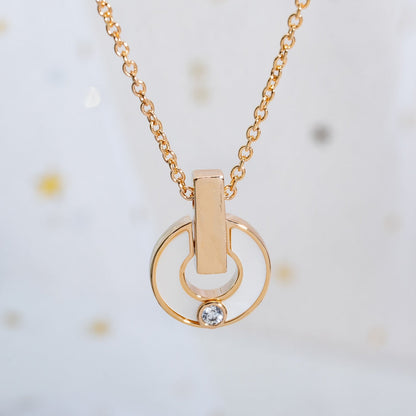 [Panda Jewelry]GARI NECKLACE PINK GOLD MOP