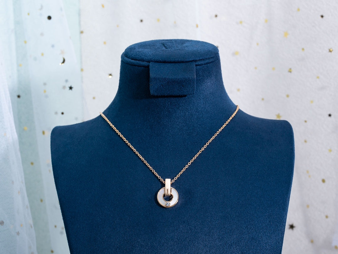 [Panda Jewelry]GARI NECKLACE PINK GOLD MOP