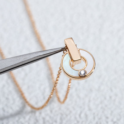 [Panda Jewelry]GARI NECKLACE PINK GOLD MOP