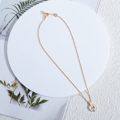 [Panda Jewelry]GARI NECKLACE PINK GOLD MOP