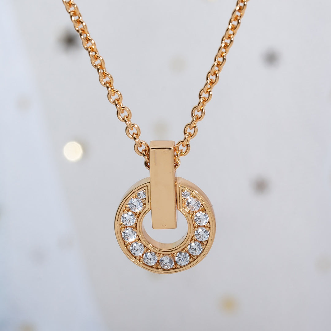 [Panda Jewelry]GARI NECKLACE PINK GOLD DIAMOND