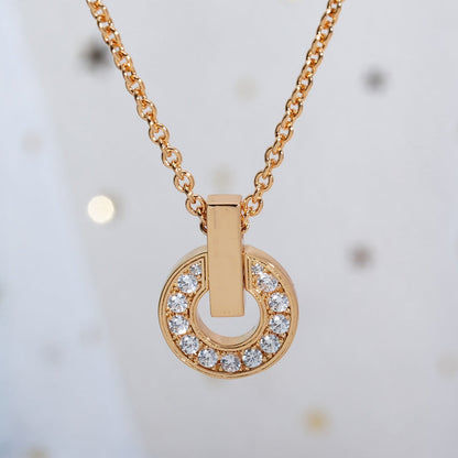 [Panda Jewelry]GARI NECKLACE PINK GOLD DIAMOND