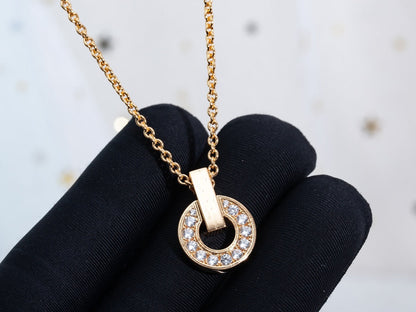 [Panda Jewelry]GARI NECKLACE PINK GOLD DIAMOND