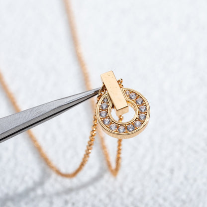 [Panda Jewelry]GARI NECKLACE PINK GOLD DIAMOND