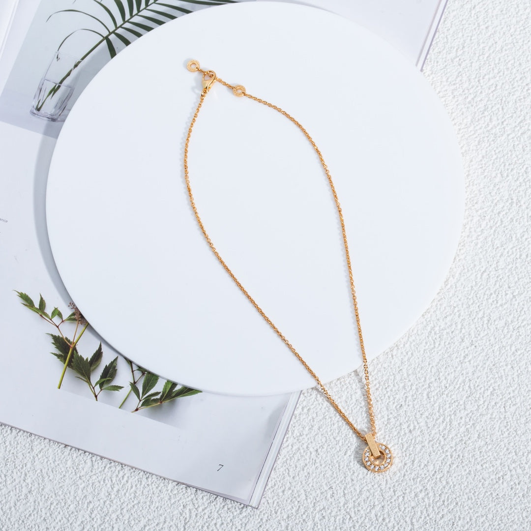 [Panda Jewelry]GARI NECKLACE PINK GOLD DIAMOND