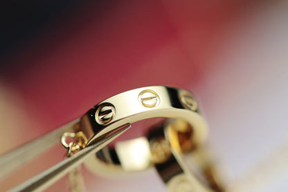 [Panda Jewelry]LOVE NECKLACE DOUBLE RING GOLD