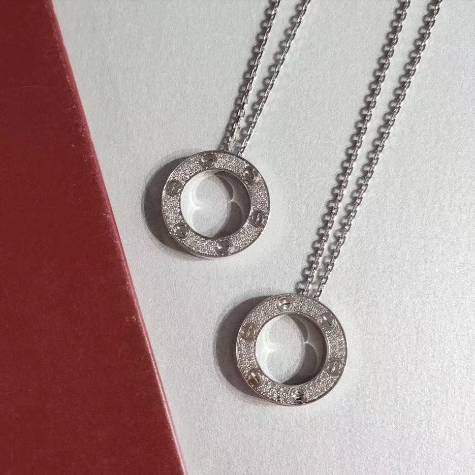 [Panda Jewelry]LOVE NECKLACE ADJUSTABLE SILVER