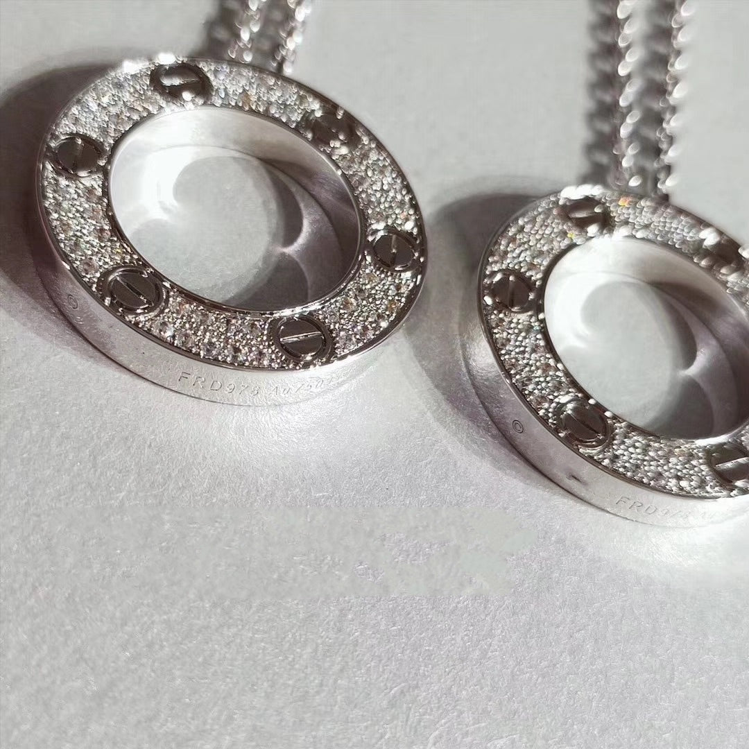 [Panda Jewelry]LOVE NECKLACE ADJUSTABLE SILVER