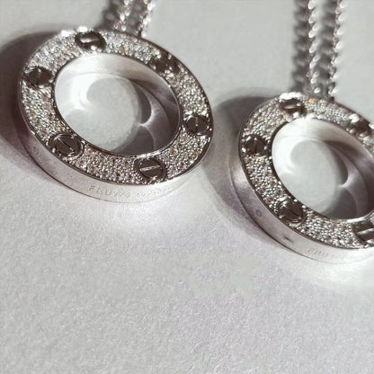 [Panda Jewelry]LOVE NECKLACE ADJUSTABLE SILVER