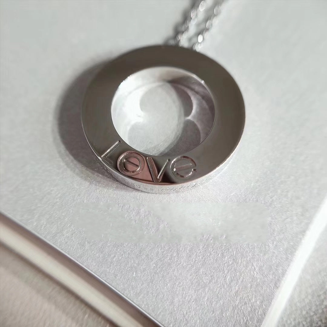 [Panda Jewelry]LOVE NECKLACE ADJUSTABLE SILVER