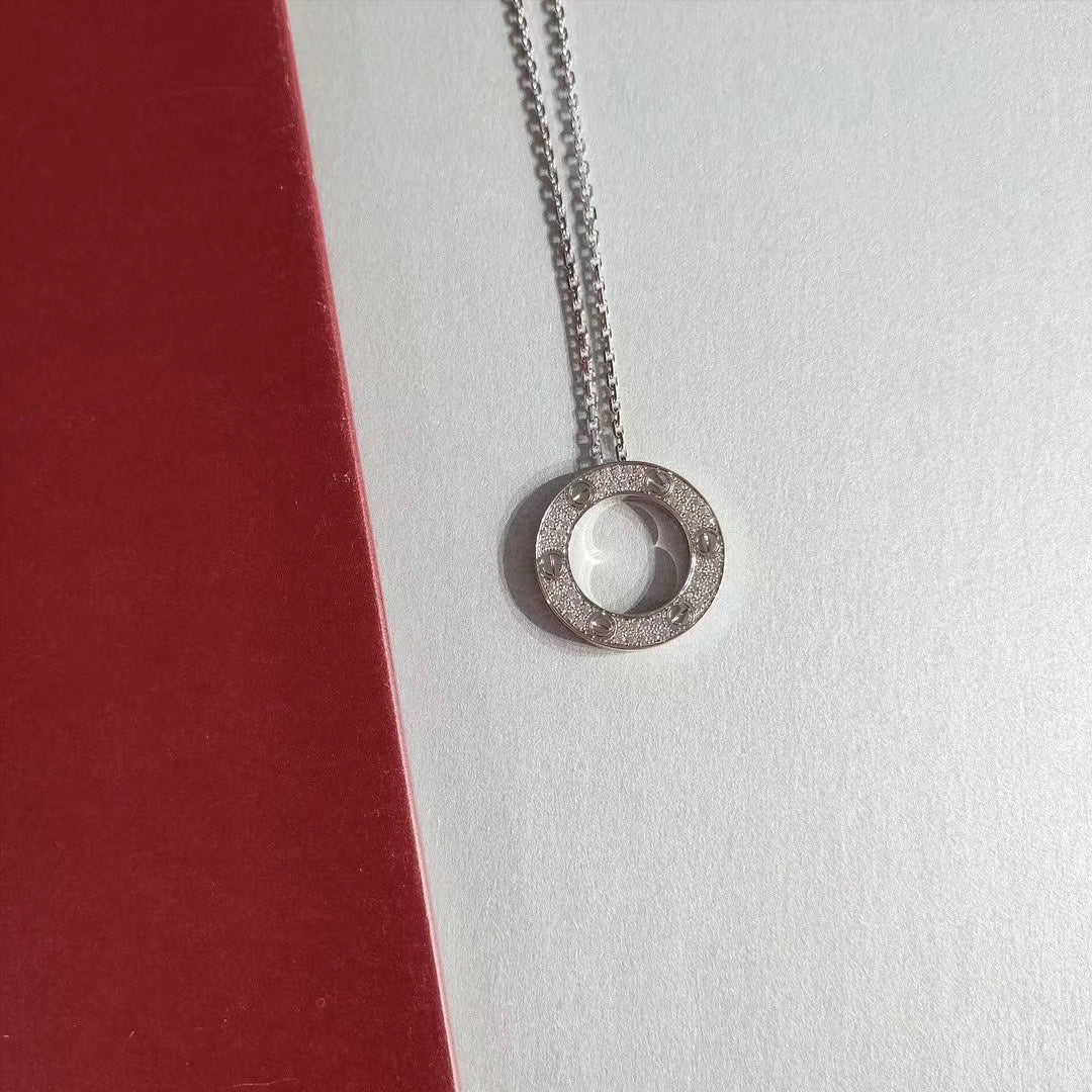 [Panda Jewelry]LOVE NECKLACE ADJUSTABLE SILVER
