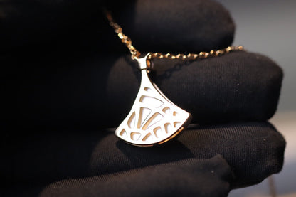 [Panda Jewelry]DREAM NECKLACE WHITE MOP PINK GOLD 1 DIAMOND