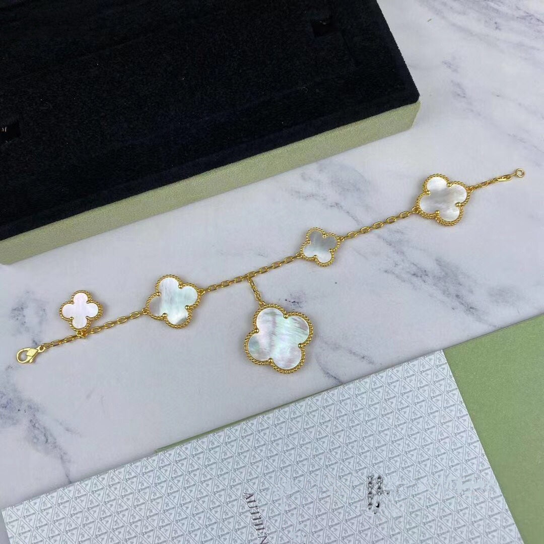 [Panda Jewelry]MAGIC CLOVER MOP GOLD BRACELET 5 MOTIFS