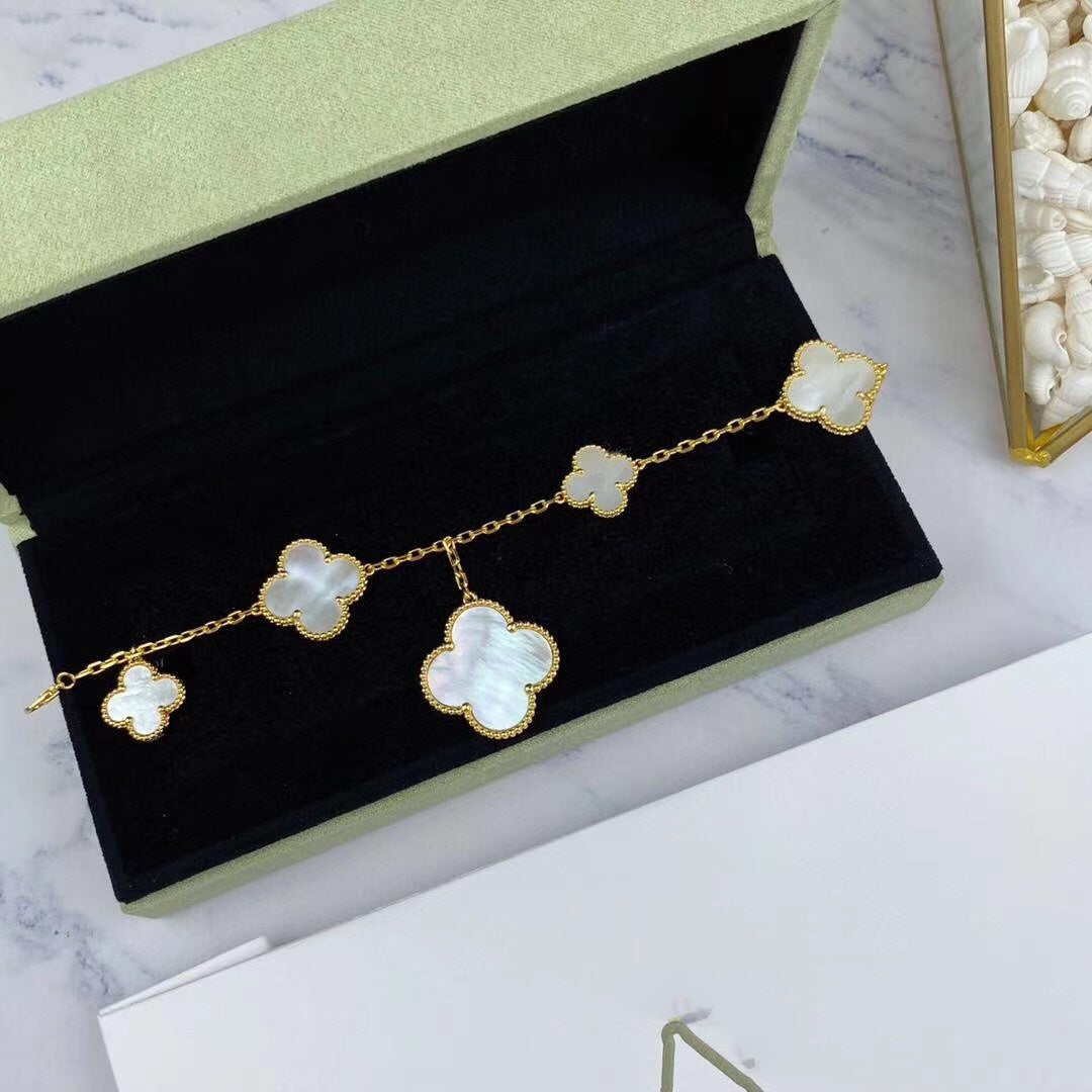 [Panda Jewelry]MAGIC CLOVER MOP GOLD BRACELET 5 MOTIFS