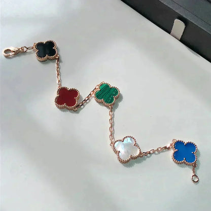 [Panda Jewelry]CLOVER 5 MOTIFS MULTICOLOR BRACELET