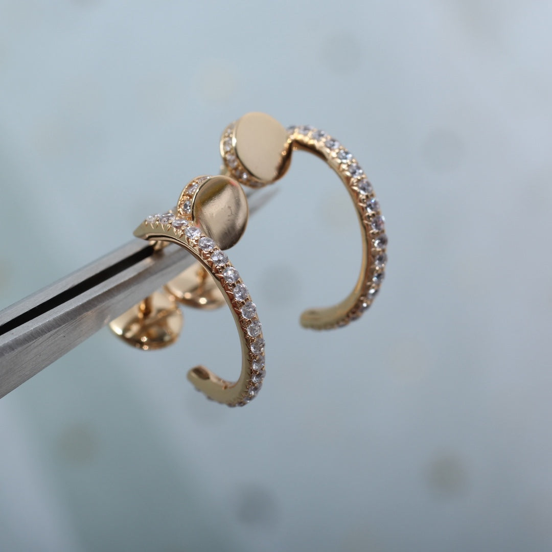 [Panda Jewelry]JUSTE EARRINGS 12.75MM PINK GOLD DIAMOND