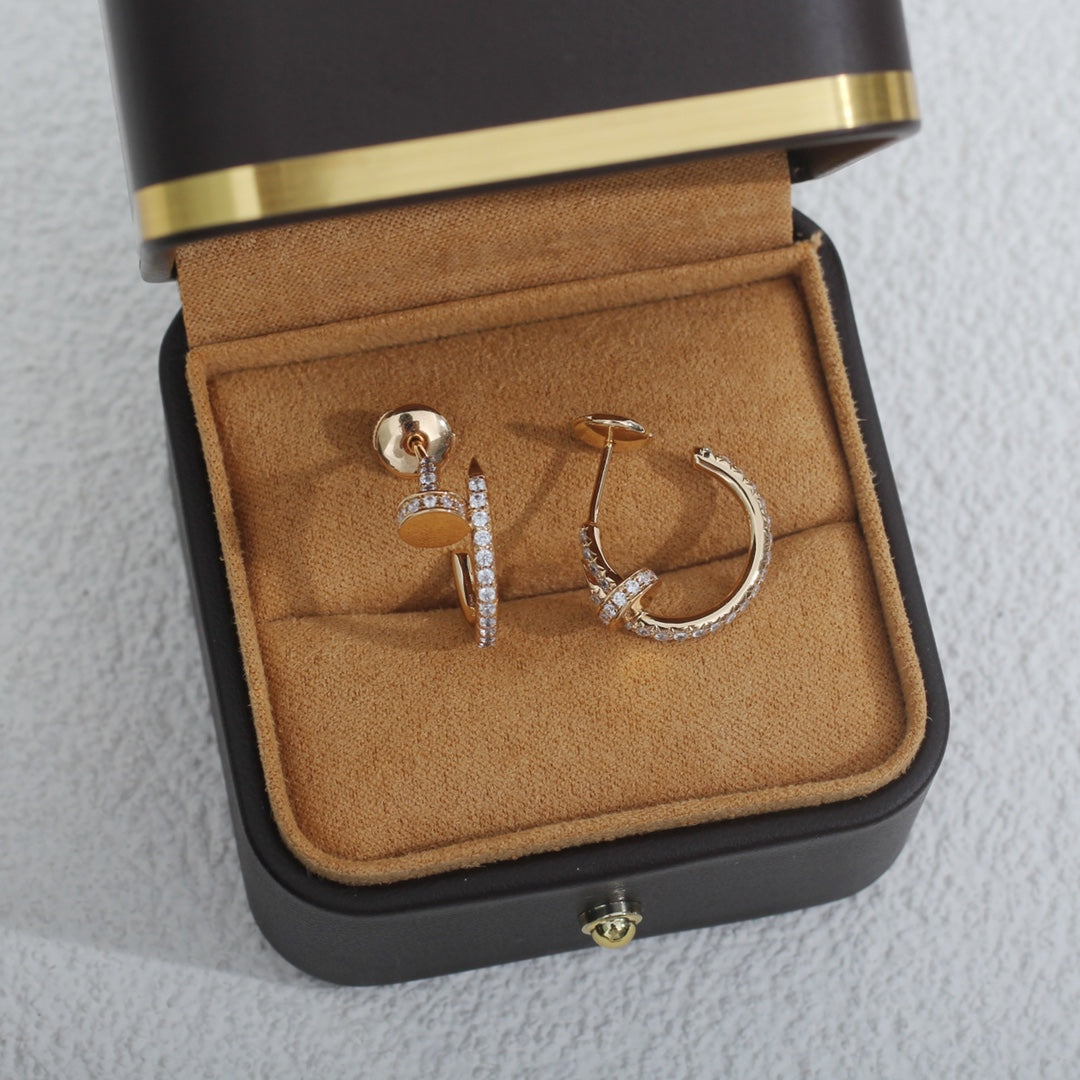 [Panda Jewelry]JUSTE EARRINGS 12.75MM PINK GOLD DIAMOND