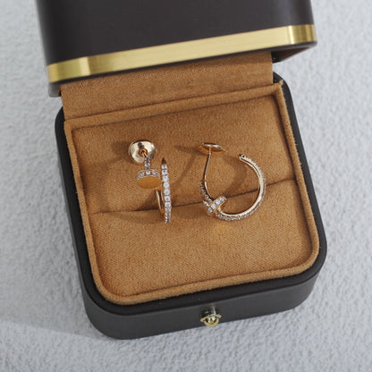 [Panda Jewelry]JUSTE EARRINGS 12.75MM PINK GOLD DIAMOND