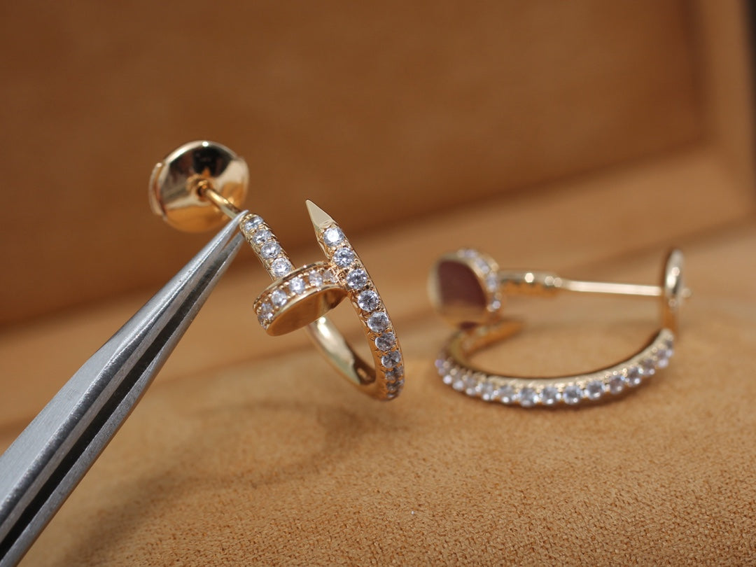 [Panda Jewelry]JUSTE EARRINGS 12.75MM PINK GOLD DIAMOND