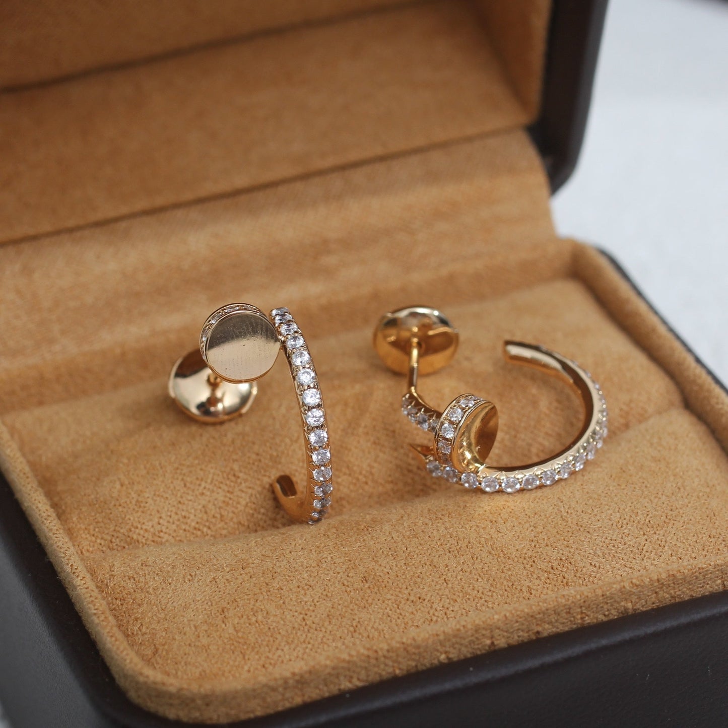 [Panda Jewelry]JUSTE EARRINGS 12.75MM PINK GOLD DIAMOND
