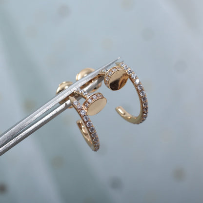 [Panda Jewelry]JUSTE EARRINGS 12.75MM PINK GOLD DIAMOND
