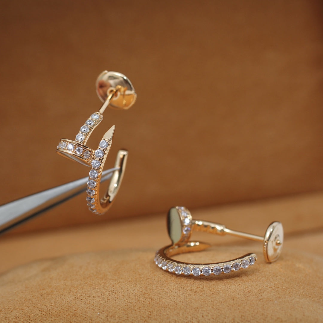 [Panda Jewelry]JUSTE EARRINGS 12.75MM PINK GOLD DIAMOND