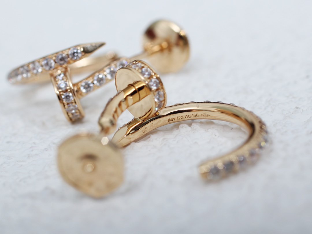 [Panda Jewelry]JUSTE EARRINGS 12.75MM PINK GOLD DIAMOND