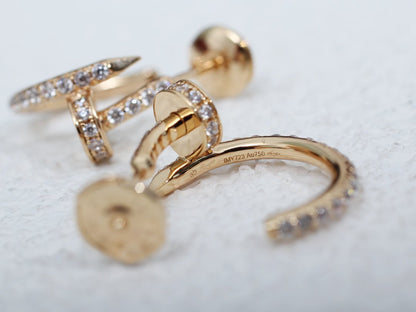 [Panda Jewelry]JUSTE EARRINGS 12.75MM PINK GOLD DIAMOND