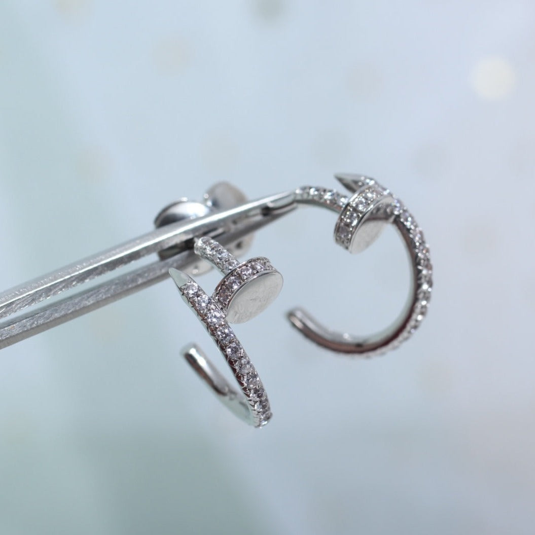 [Panda Jewelry]JUSTE EARRINGS 12.75MM SILVER DIAMOND