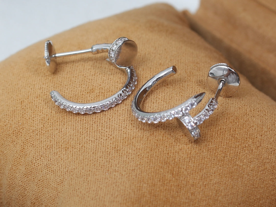 [Panda Jewelry]JUSTE EARRINGS 12.75MM SILVER DIAMOND