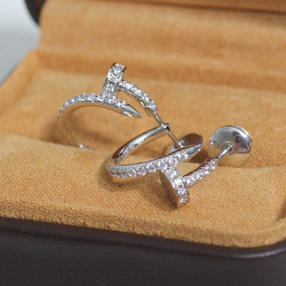 [Panda Jewelry]JUSTE EARRINGS 12.75MM SILVER DIAMOND