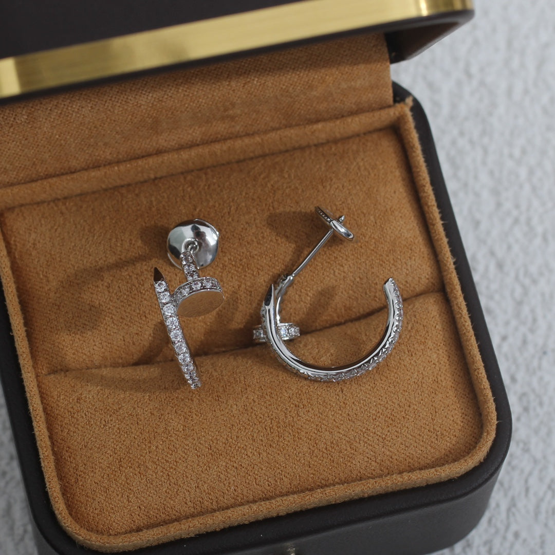[Panda Jewelry]JUSTE EARRINGS 12.75MM SILVER DIAMOND