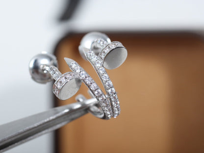 [Panda Jewelry]JUSTE EARRINGS 12.75MM SILVER DIAMOND