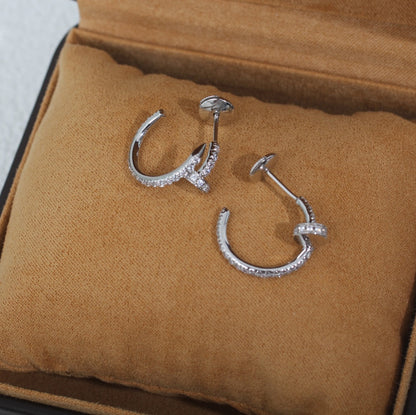 [Panda Jewelry]JUSTE EARRINGS 12.75MM SILVER DIAMOND