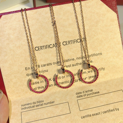 [Panda Jewelry]JUSTE NECKLACE GOLD RED DIAMONDS