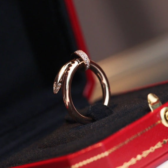 [Panda Jewelry]JUSTE RING 2.65MM PINK GOLD DIAMOND