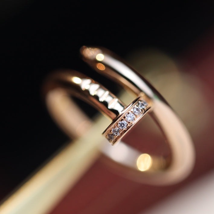 [Panda Jewelry]JUSTE RING 2.65MM PINK GOLD DIAMOND