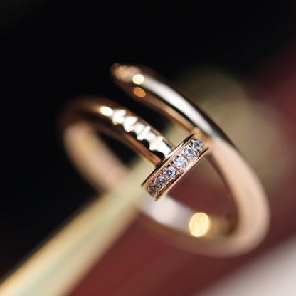 [Panda Jewelry]JUSTE RING 2.65MM PINK GOLD DIAMOND