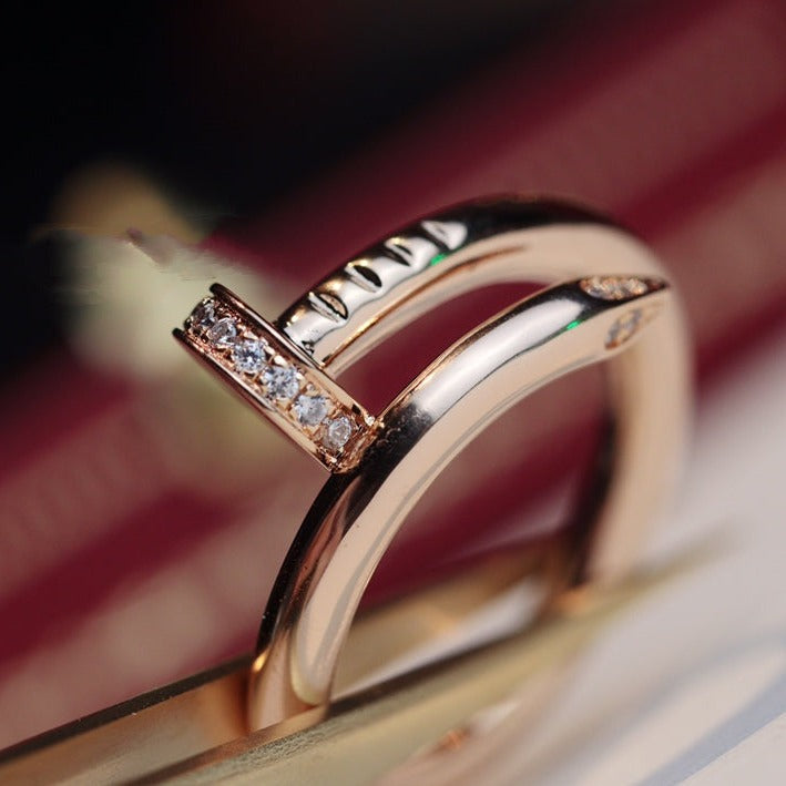 [Panda Jewelry]JUSTE RING 2.65MM PINK GOLD DIAMOND