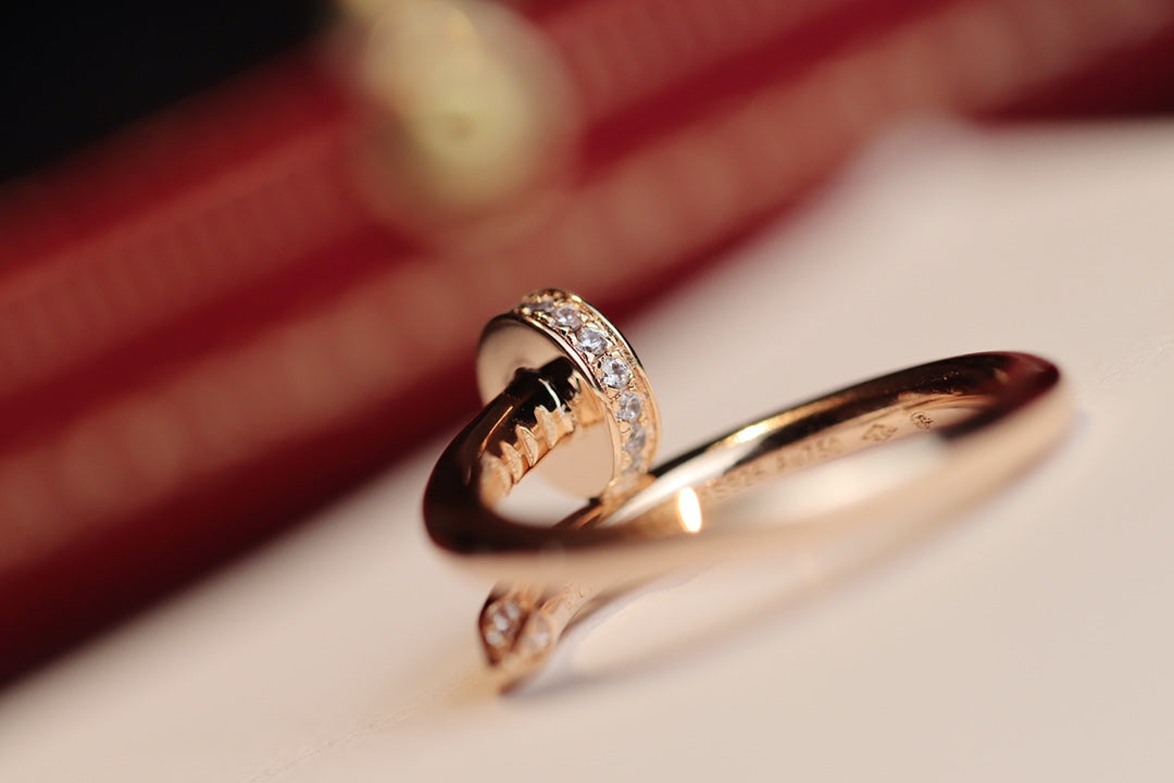 [Panda Jewelry]JUSTE RING 2.65MM PINK GOLD DIAMOND