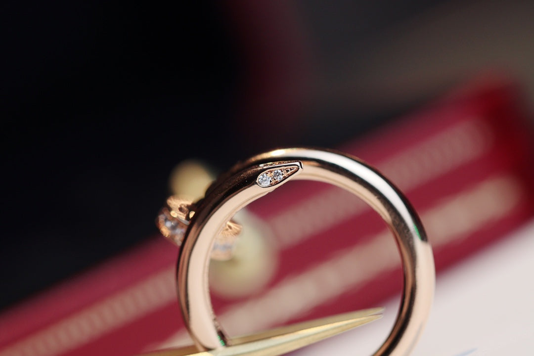 [Panda Jewelry]JUSTE RING 2.65MM PINK GOLD DIAMOND